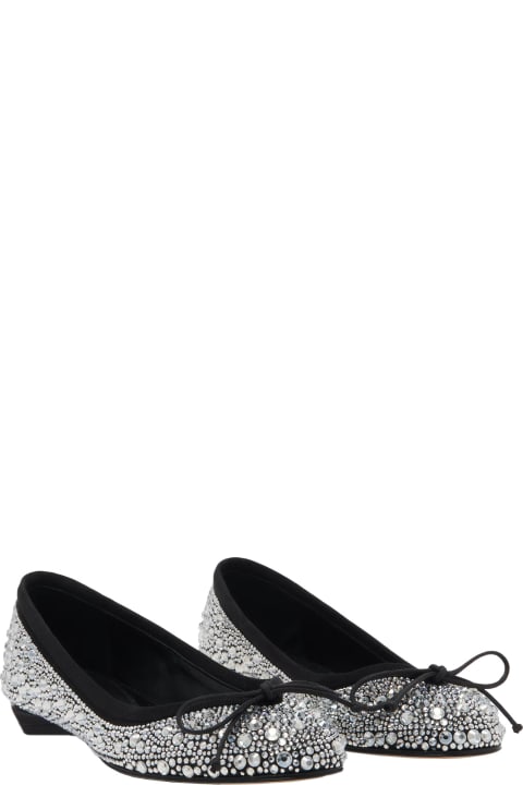 Shoes Sale for Women Alexander McQueen Crystal/black Armadillo Ballerinas