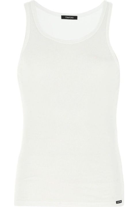 Topwear for Men Tom Ford White Cotton And Modal Tank Top
