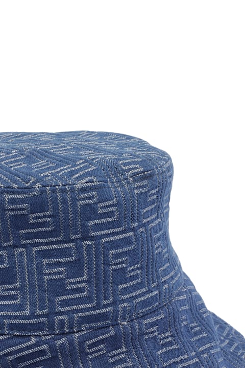 Fendi Hats for Women Fendi Ff Logo Denim Bucket