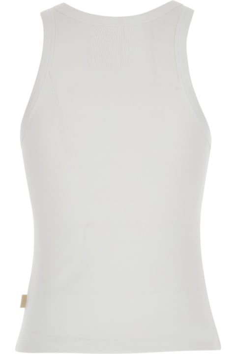 SEMICOUTURE Topwear for Women SEMICOUTURE White Ribbed Tank Top With U Neckline In Cotton And Modal Blend Woman