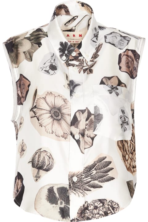 Fashion for Women Marni Floral Print Sleeveless Shirt