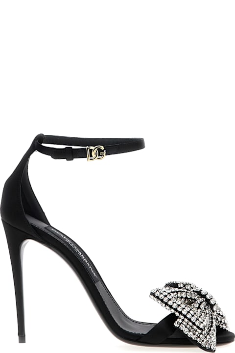 Dolce & Gabbana الصنادل لـ القسم الرجالي Dolce & Gabbana Satin Jewel Bow Sandals