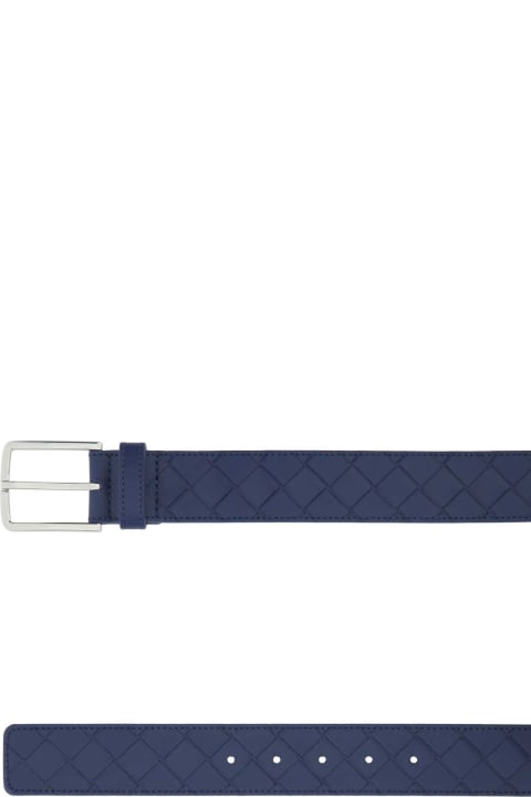 Bottega Veneta Accessories for Men Bottega Veneta Navy Blue Leather Belt