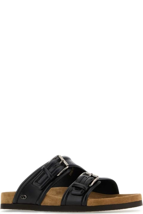 Valentino Garavani Other Shoes for Men Valentino Garavani Black Leather Fussfriend Slippers