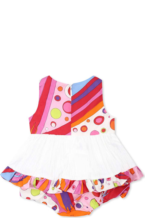 Pucci for Kids Pucci Multicolor Dress For Baby Girl With Logo