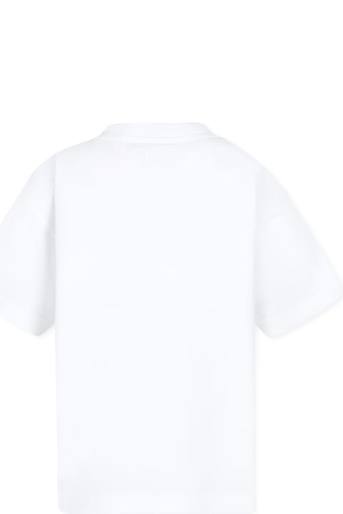 VETEMENTS Topwear for Boys VETEMENTS White T-shirt For Kids With Logo