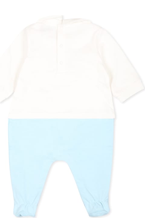 Moschino Bodysuits & Sets for Baby Girls Moschino Light Blue Babygrow For Baby Boy With Lying Teddy Bear