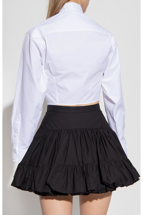 Alaïa Cropped Shirt With Stand Collar