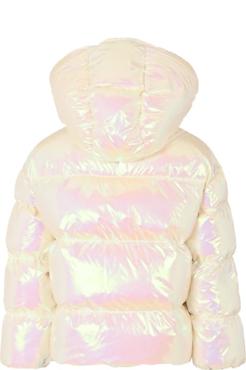 Homeware Palm Angels Pink Down Jacket For Girl With Logo