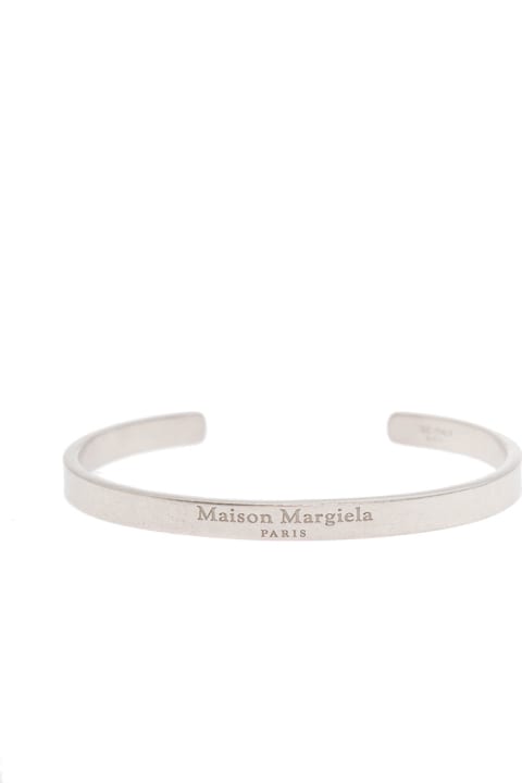 Maison Margiela Woman's Silver Bracelet With Engraved Logo
