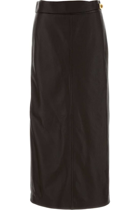 Homeware Ferragamo Dark Brown Leather Skirt