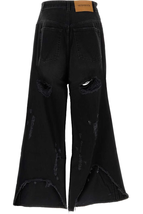 VETEMENTS for Men VETEMENTS Black Denim Wide-leg Jeans