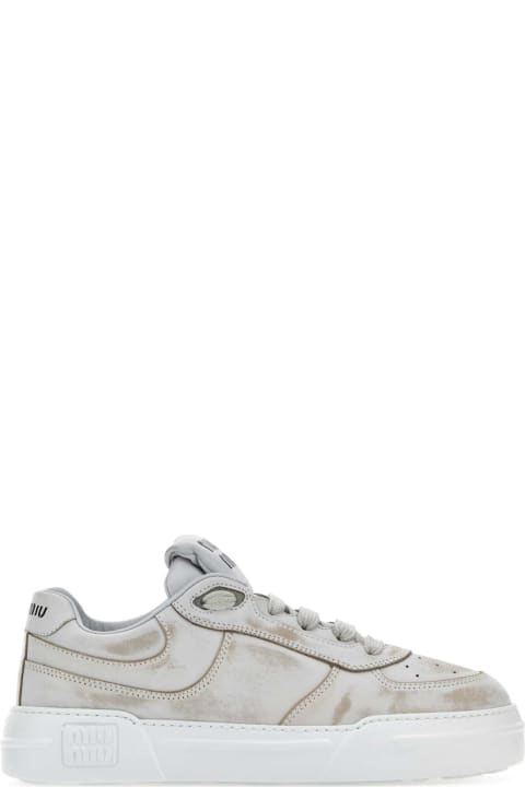 Shoes Sale for Women Miu Miu White Leather Sneakers