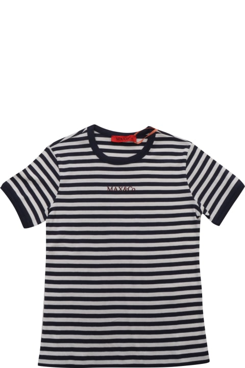 ガールズのセール Max&Co. Black Striped T-shirt
