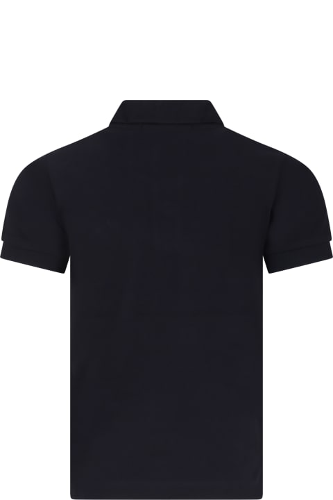 Stone Island Junior T-Shirts & Polo Shirts for Boys Stone Island Junior Blue Polo Shirt For Boy With Logo