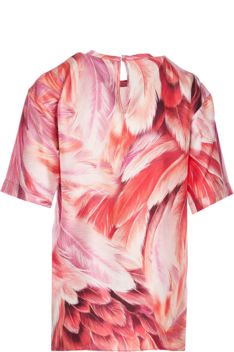 Fashion for Women Roberto Cavalli Plumage Print T-shirt