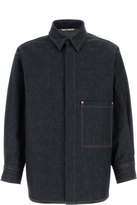 Clothing for Men Valentino Garavani Dark Blue Denim Oversize Shirt