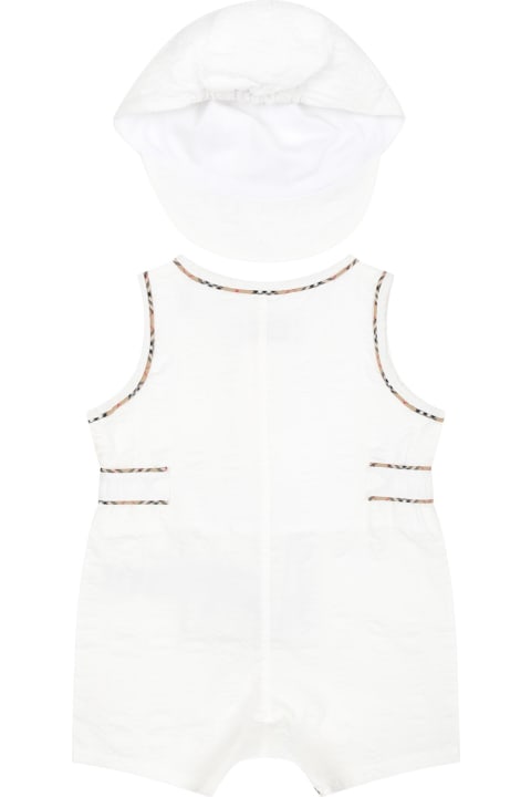 Fashion for Baby Boys Burberry White Romper Set For Baby Kids
