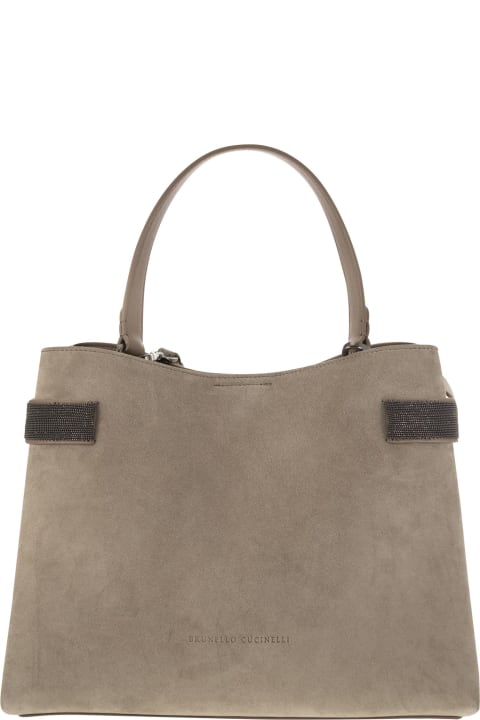 Bags for Women Brunello Cucinelli Suede Bag With Precious Bands