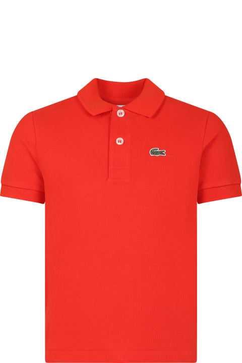 Lacoste for Kids Lacoste Red Polo Shirt For Boy With Crocodile