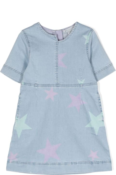 Dresses for Girls Stella McCartney Kids Denim T-shirt Dress With Star Print