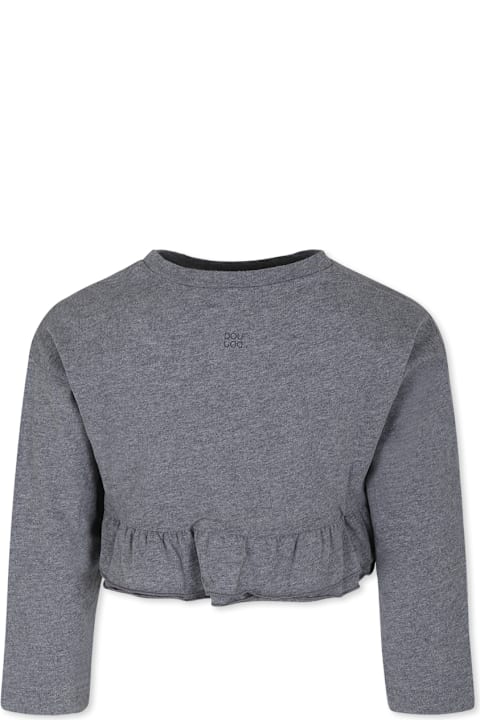 Homeware Douuod Grey Crop T-shirt For Girl With Logo