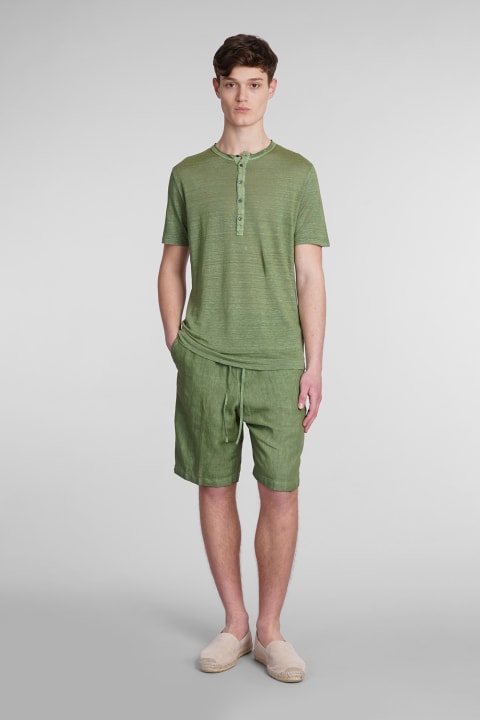 120% Lino Clothing for Men 120% Lino T-shirt In Green Linen