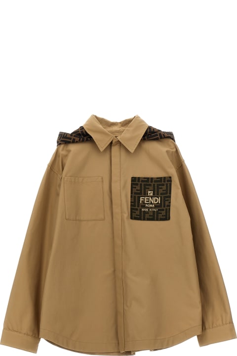 Fendi for Kids Fendi 'ff' Hooded Jacket
