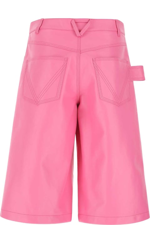 Bottega Veneta for Women Bottega Veneta Pink Nappa Leather Bermuda Shorts