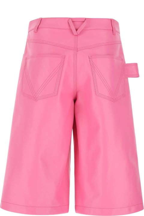 Homeware Bottega Veneta Pink Nappa Leather Bermuda Shorts