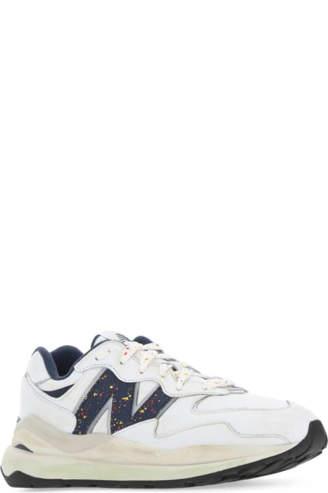 メンズ新着アイテム New Balance White Leather 57/40 Sneakers