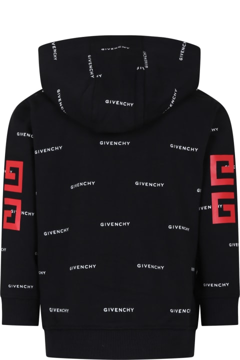 Givenchyのボーイズ Givenchy Black Hoodie For Boy With Logo