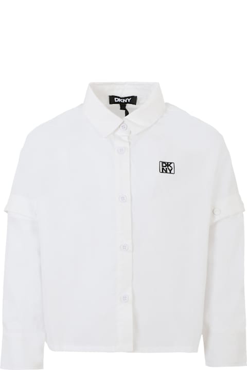 DKNY for Women DKNY White Shirt For Girl With Black Logo