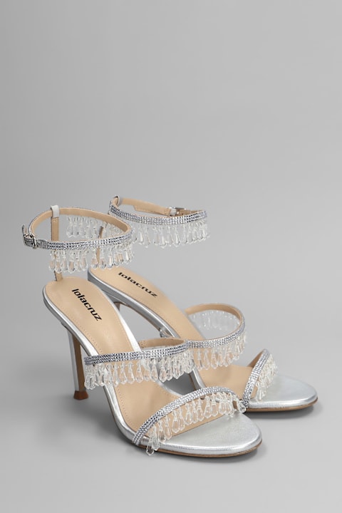 Homeware Lola Cruz Flamenca 95 Sandals In Silver Leather