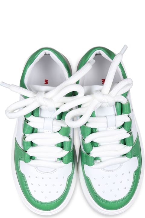 Marni أحذية لـ أولاد Marni White Sneakers For Kids With Logo