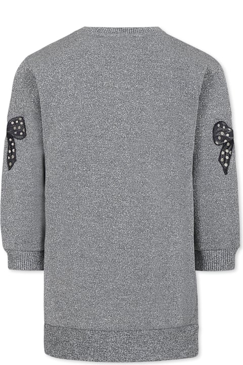 Monnalisa for Kids Monnalisa Grey Sweatshirt For Girl With Lady