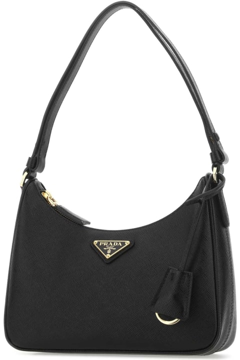 Prada Bags for Women Prada Black Leather Mini Prada Re-edition Shoulder Bag