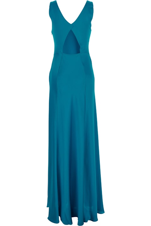 Homeware Alberta Ferretti Blue Dress With Cut-out Detail On The Back In Satin Woman