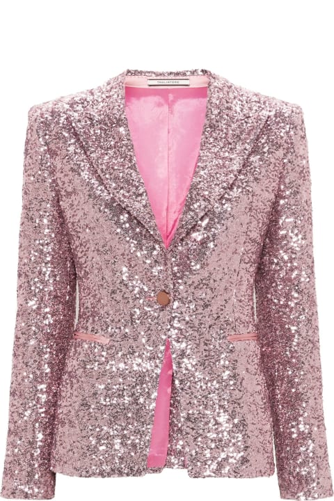 Tagliatore Coats & Jackets for Women Tagliatore Pink Sequin Design Blazer