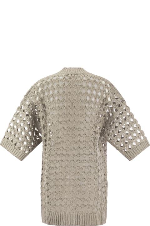 Brunello Cucinelli Sweaters for Women Brunello Cucinelli Jute And Cotton Mesh Cardigan