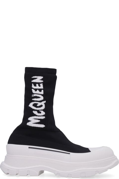 Wedges for Women Alexander McQueen Tread Slick Knitted Boots