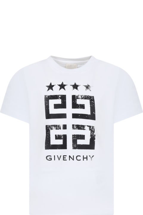Fashion for Boys Givenchy White T-shirt For Kids With Logo