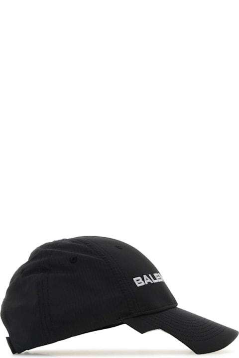 Balenciaga Hats for Men Balenciaga Black Stretch Polyester Baseball Cap