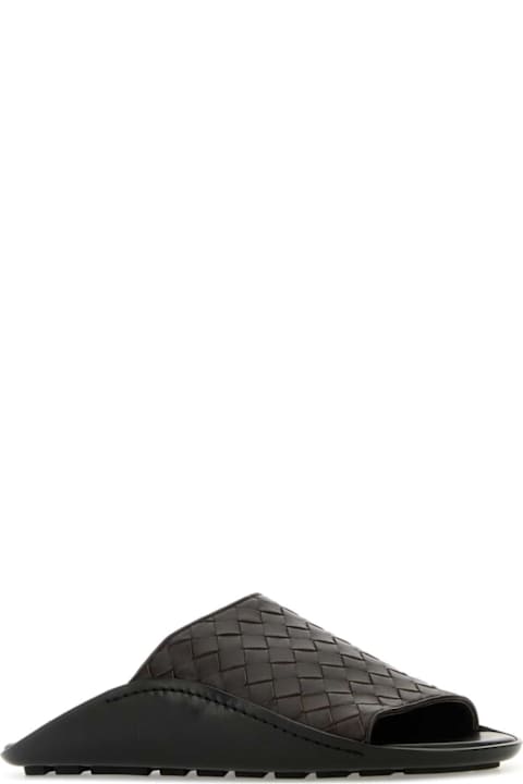Bottega Veneta Other Shoes for Men Bottega Veneta Brown Leather Wave Slippers