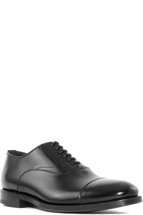 Green George Shoes for Men Green George Black Brushed Leather Oxford Shoes