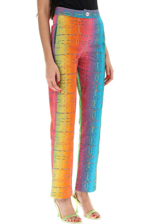 ウィメンズ SIEDRESのパンツ＆ショーツ SIEDRES 'bery' Multicolor Rhinestone Pants