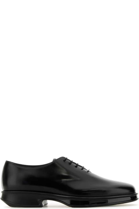 Prada Laced Shoes for Men Prada Black Leather Lace-up Shoes