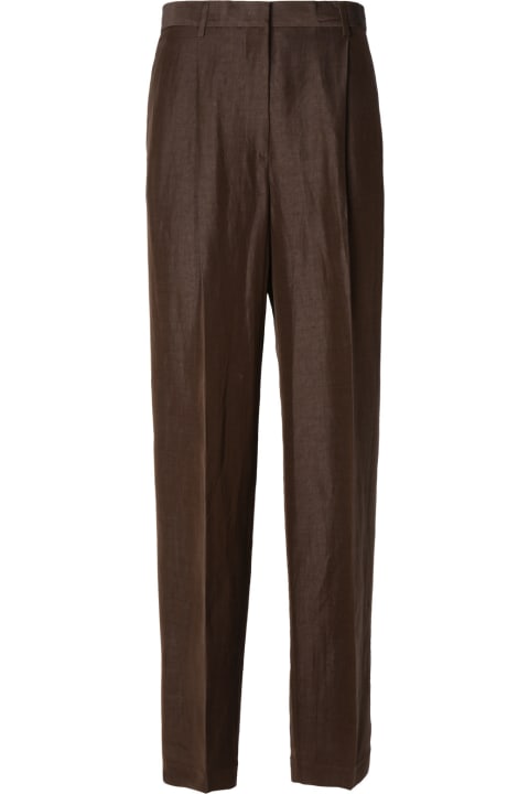 MSGM for Women MSGM Brown Linen Blend Trousers
