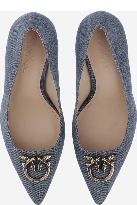 High-Heeled Shoes for Women Pinko Denim Pumps With Logo