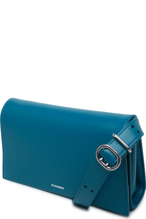 Jil Sander Clutches for Women Jil Sander Light Blue Leather All-day Bag
